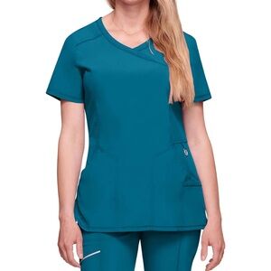 EUC Cherokee SET - Top (Sm) Pants (Med) Infinity 4-Pocket Scrubs Teal Blue